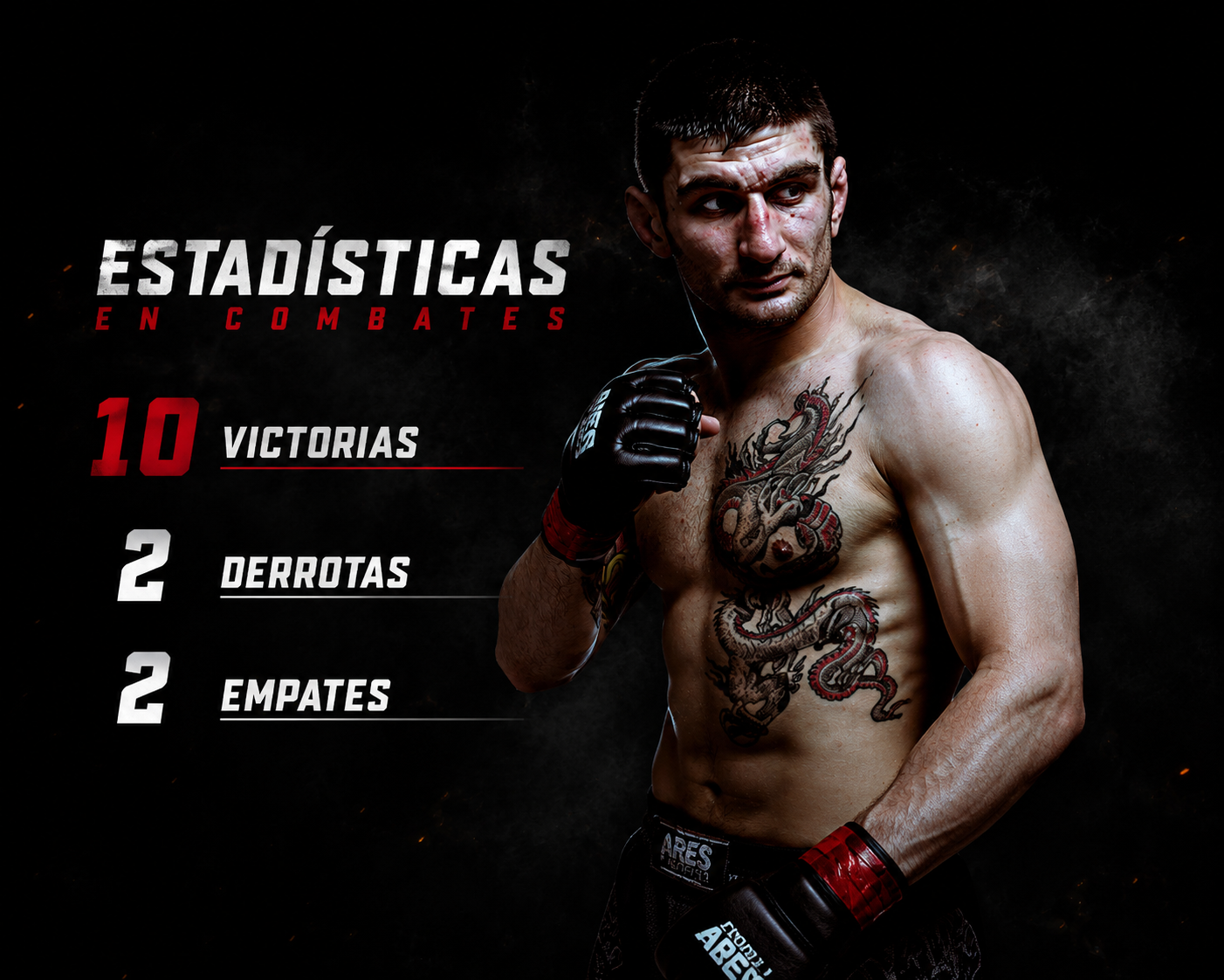 Estadísticas de Danyel Pilò como peleador MMA profesional: 10 victorias, 2 derrotas, 2 empates
